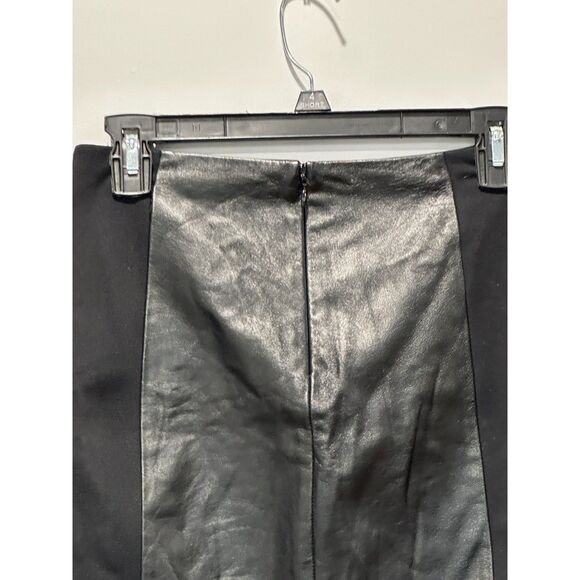 Madewell Black Leather Panel Mini Skirt Size 2 - Picture 3 of 5
